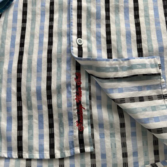 Robert Graham Long Sleeve Button Up Shirt Men's XLarge Blue White Striped‎ - Picture 5 of 8